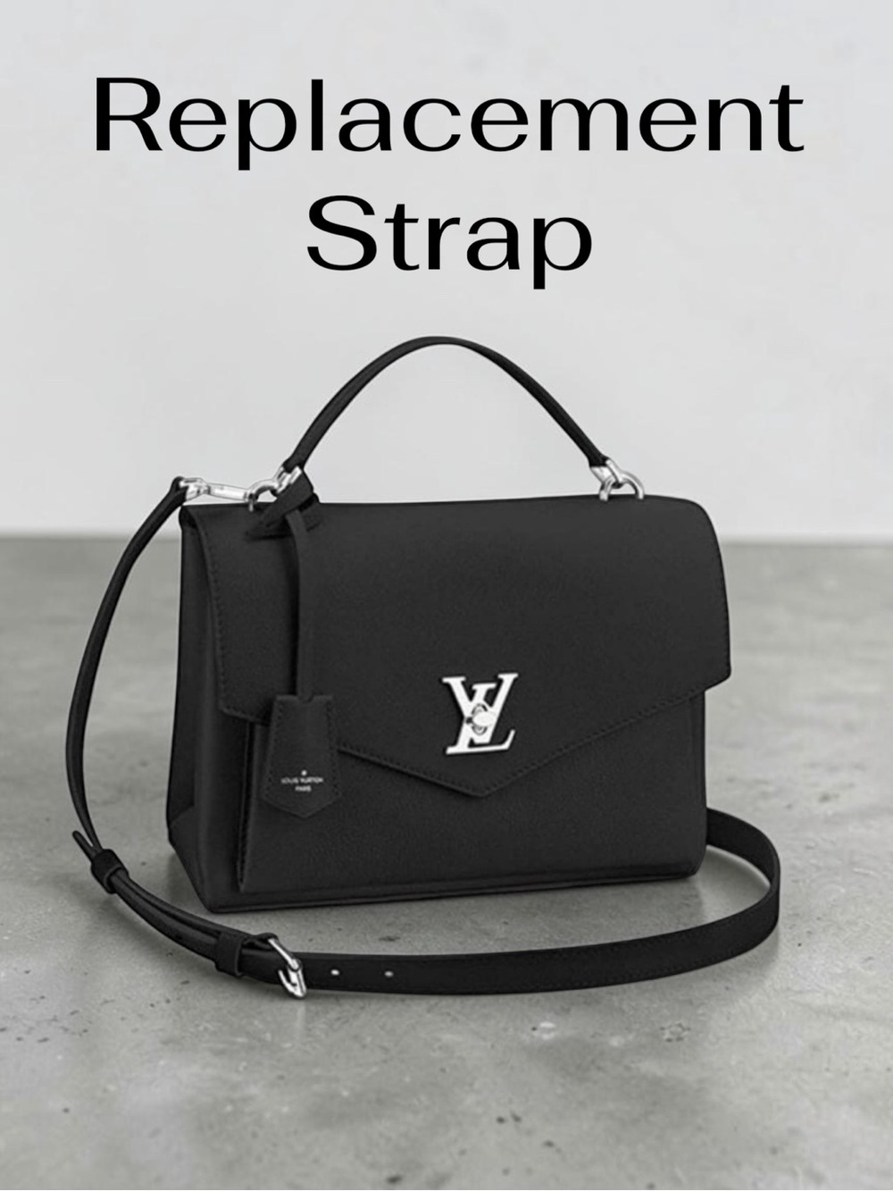 Black Leather Adjustable Crossbody Strap